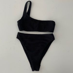 L.A. Hearts Black High Waisted Scrunch Bikini set